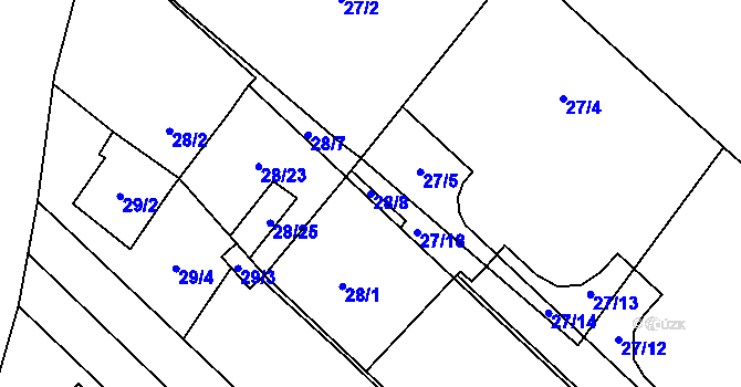 Parcela st. 28/8 v KÚ Rajhradice, Katastrální mapa