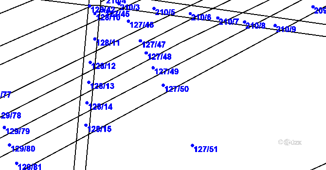 Parcela st. 127/50 v KÚ Rajhradice, Katastrální mapa