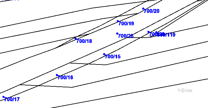 Parcela st. 700/15 v KÚ Rajhradice, Katastrální mapa