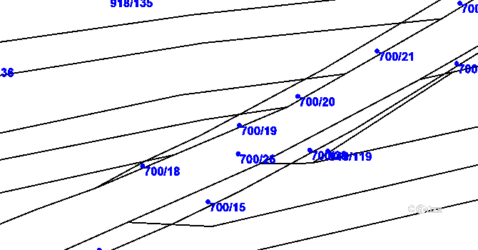 Parcela st. 700/19 v KÚ Rajhradice, Katastrální mapa