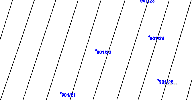 Parcela st. 901/22 v KÚ Rajhradice, Katastrální mapa
