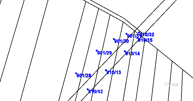 Parcela st. 901/29 v KÚ Rajhradice, Katastrální mapa