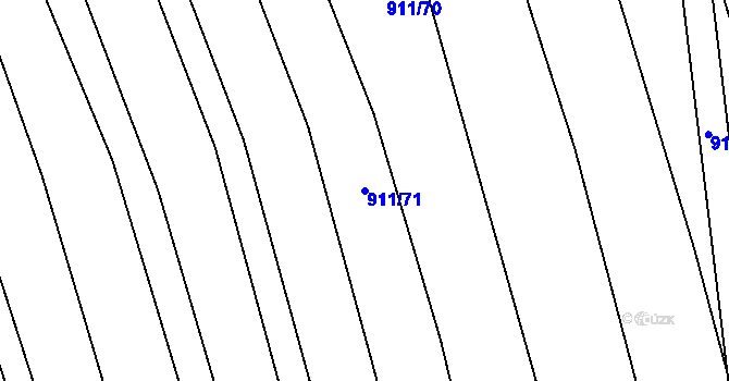 Parcela st. 911/71 v KÚ Rajhradice, Katastrální mapa