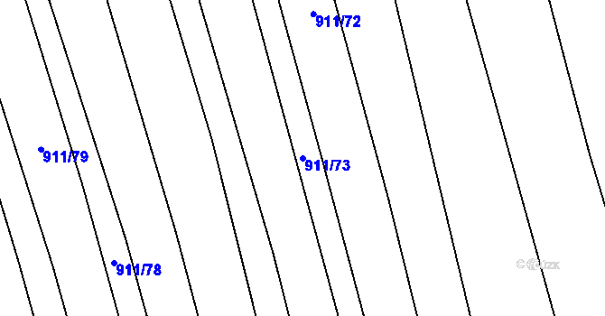 Parcela st. 911/73 v KÚ Rajhradice, Katastrální mapa