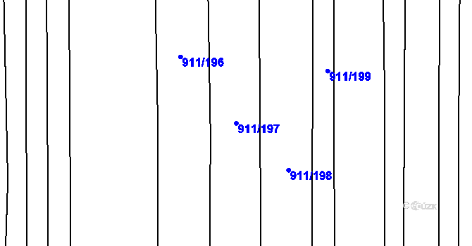 Parcela st. 911/197 v KÚ Rajhradice, Katastrální mapa