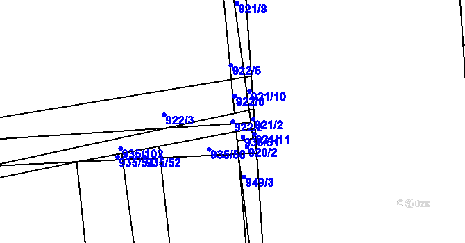 Parcela st. 922/2 v KÚ Rajhradice, Katastrální mapa