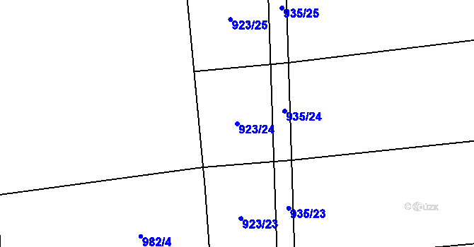 Parcela st. 923/24 v KÚ Rajhradice, Katastrální mapa
