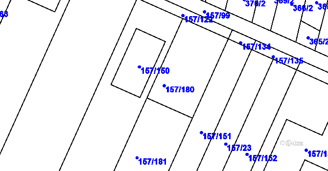 Parcela st. 157/180 v KÚ Rajhradice, Katastrální mapa