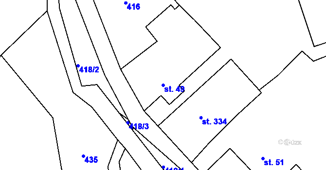 Parcela st. 49 v KÚ Rajnochovice, Katastrální mapa