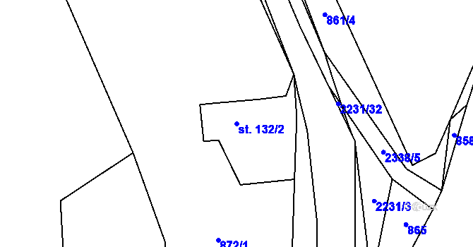 Parcela st. 132/2 v KÚ Rajnochovice, Katastrální mapa