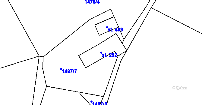 Parcela st. 292 v KÚ Rajnochovice, Katastrální mapa