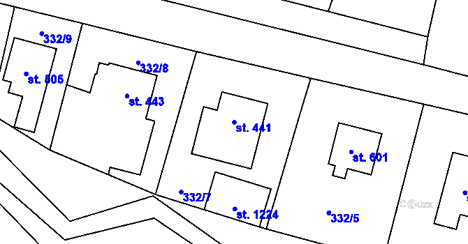Parcela st. 441 v KÚ Rajnochovice, Katastrální mapa