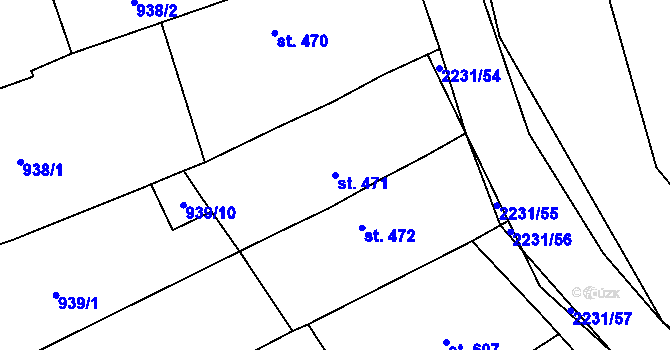 Parcela st. 471 v KÚ Rajnochovice, Katastrální mapa