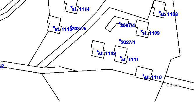 Parcela st. 1112 v KÚ Rajnochovice, Katastrální mapa