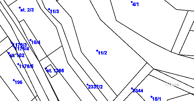Parcela st. 11/2 v KÚ Rajnochovice, Katastrální mapa