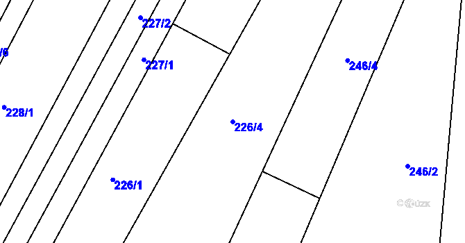 Parcela st. 226/4 v KÚ Rajnochovice, Katastrální mapa