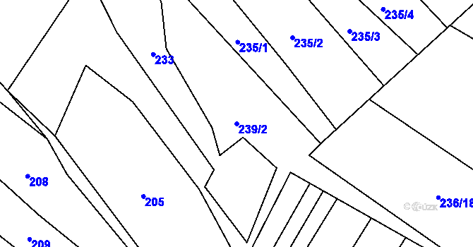 Parcela st. 239/2 v KÚ Rajnochovice, Katastrální mapa