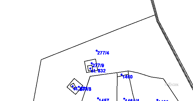 Parcela st. 277/4 v KÚ Rajnochovice, Katastrální mapa