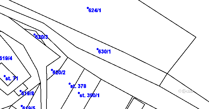 Parcela st. 624/4 v KÚ Rajnochovice, Katastrální mapa