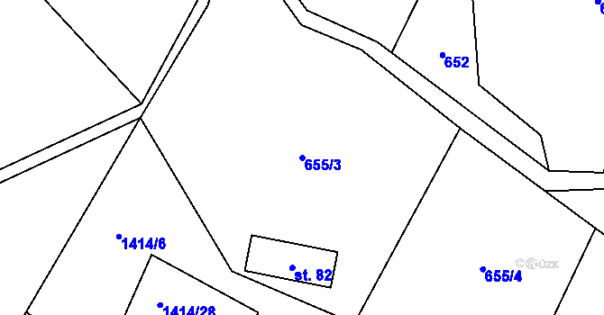 Parcela st. 655/3 v KÚ Rajnochovice, Katastrální mapa