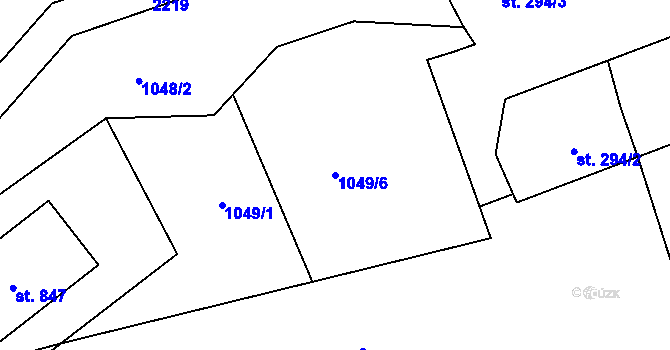 Parcela st. 1049/6 v KÚ Rajnochovice, Katastrální mapa
