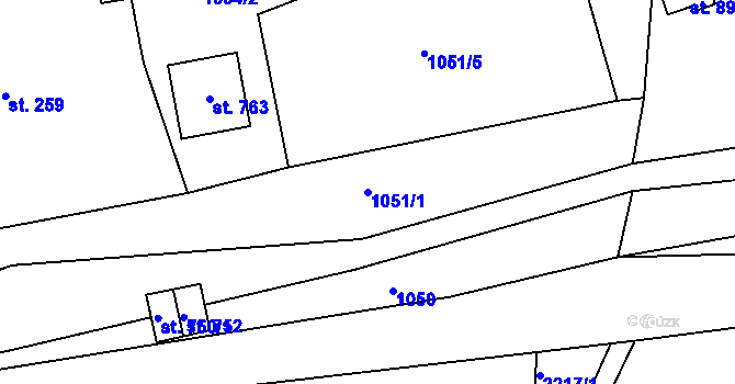 Parcela st. 1051/1 v KÚ Rajnochovice, Katastrální mapa