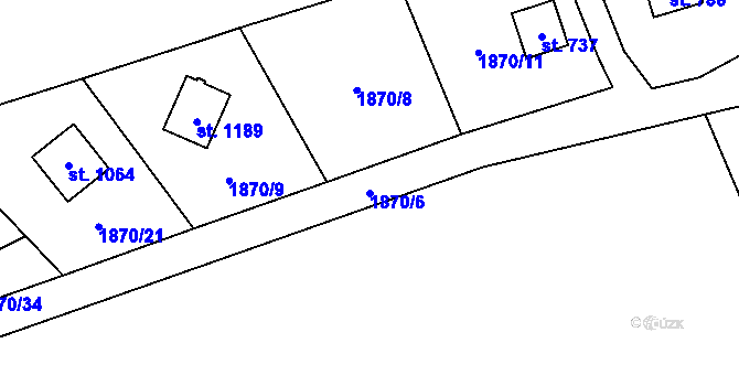 Parcela st. 1870/6 v KÚ Rajnochovice, Katastrální mapa