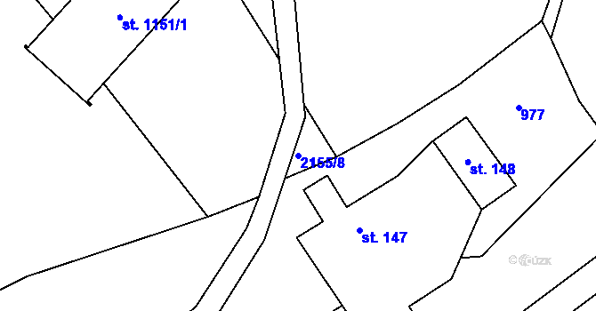Parcela st. 2155/8 v KÚ Rajnochovice, Katastrální mapa