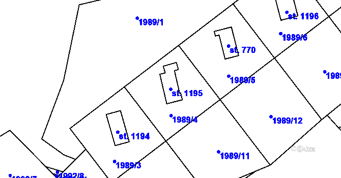 Parcela st. 1195 v KÚ Rajnochovice, Katastrální mapa