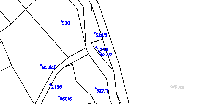 Parcela st. 527/2 v KÚ Rajnochovice, Katastrální mapa
