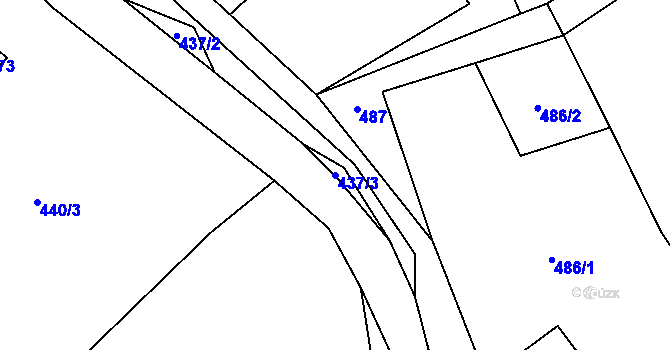 Parcela st. 437/3 v KÚ Rajnochovice, Katastrální mapa