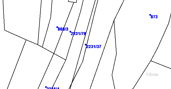 Parcela st. 2231/37 v KÚ Rajnochovice, Katastrální mapa