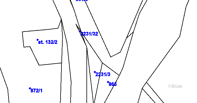 Parcela st. 2338/5 v KÚ Rajnochovice, Katastrální mapa