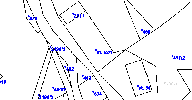 Parcela st. 52/1 v KÚ Rajnochovice, Katastrální mapa