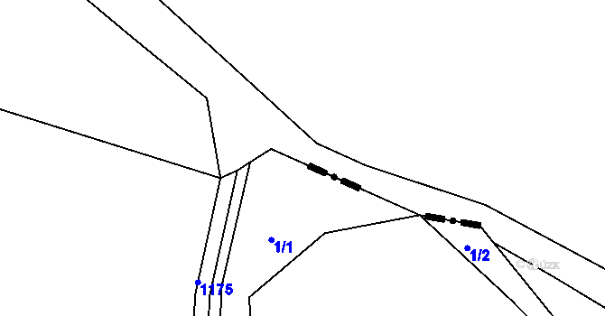 Parcela st. 1/3 v KÚ Rajnochovice, Katastrální mapa