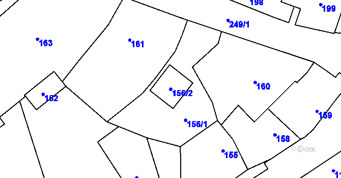 Parcela st. 156/2 v KÚ Rakov u Hranic, Katastrální mapa