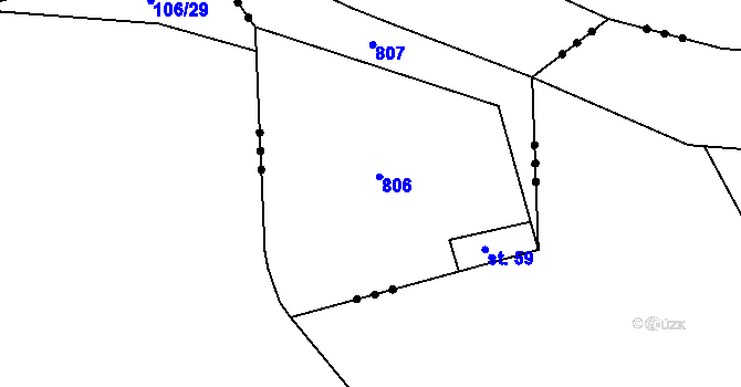 Parcela st. 278 v KÚ Raková u Rokycan, Katastrální mapa