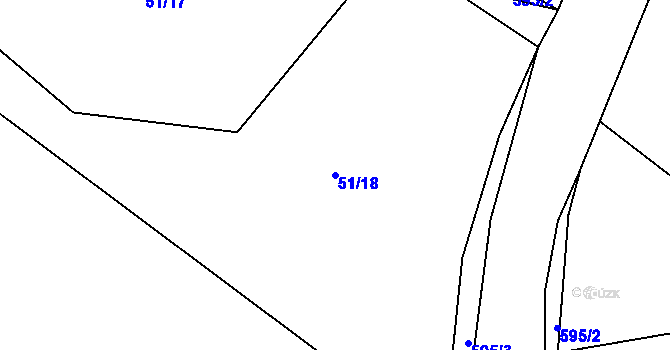 Parcela st. 51/18 v KÚ Raková u Rokycan, Katastrální mapa