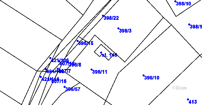 Parcela st. 146 v KÚ Raková u Rokycan, Katastrální mapa