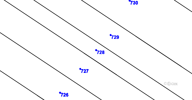 Parcela st. 728 v KÚ Raková u Rokycan, Katastrální mapa