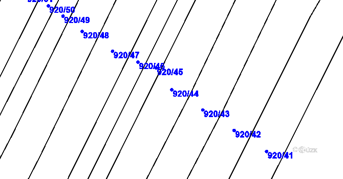 Parcela st. 920/44 v KÚ Raková u Konice, Katastrální mapa