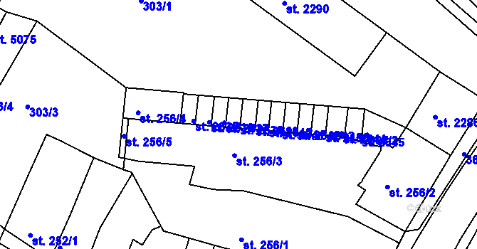 Parcela st. 2638 v KÚ Rakovník, Katastrální mapa