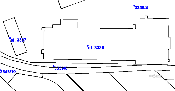 Parcela st. 3339 v KÚ Rakovník, Katastrální mapa