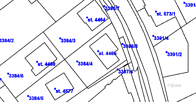 Parcela st. 4465 v KÚ Rakovník, Katastrální mapa