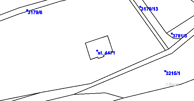 Parcela st. 4471 v KÚ Rakovník, Katastrální mapa