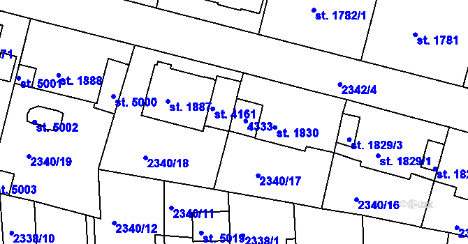 Parcela st. 4490 v KÚ Rakovník, Katastrální mapa