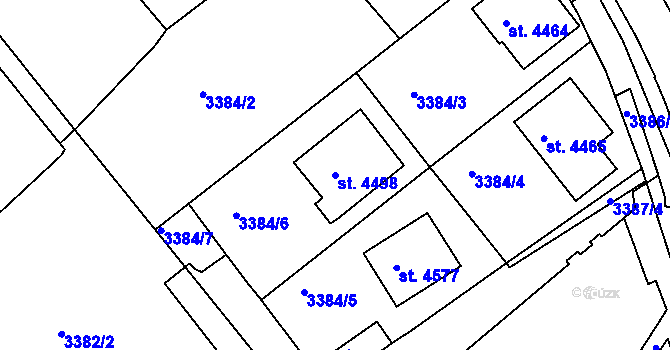 Parcela st. 4498 v KÚ Rakovník, Katastrální mapa