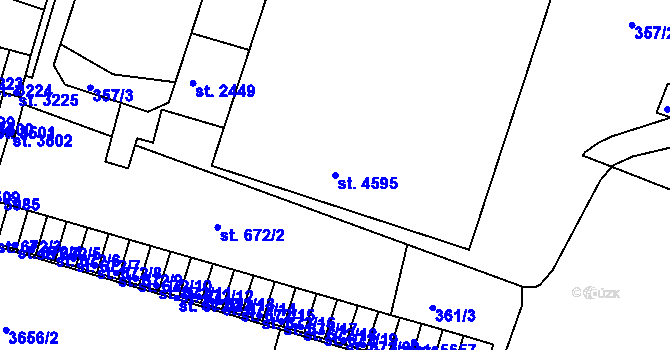 Parcela st. 4595 v KÚ Rakovník, Katastrální mapa
