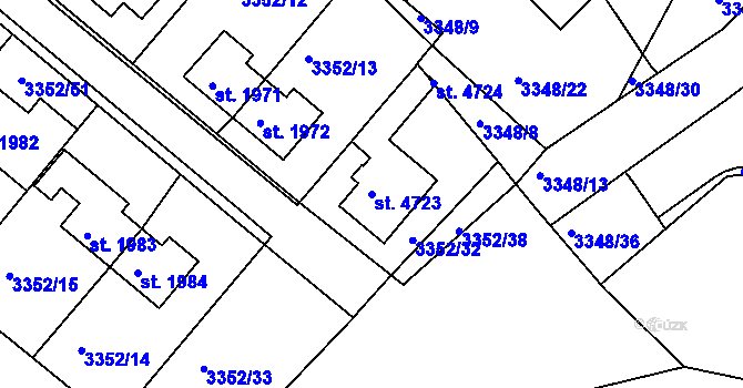 Parcela st. 4723 v KÚ Rakovník, Katastrální mapa