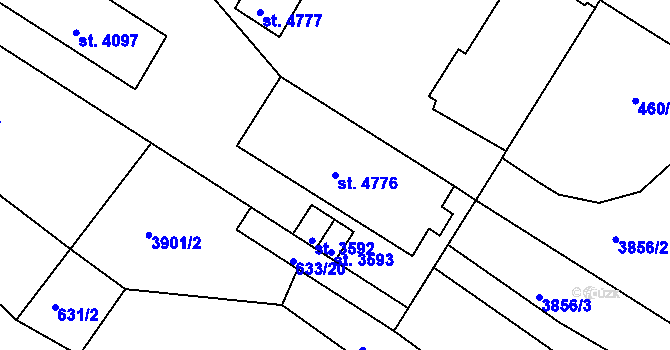 Parcela st. 4776 v KÚ Rakovník, Katastrální mapa